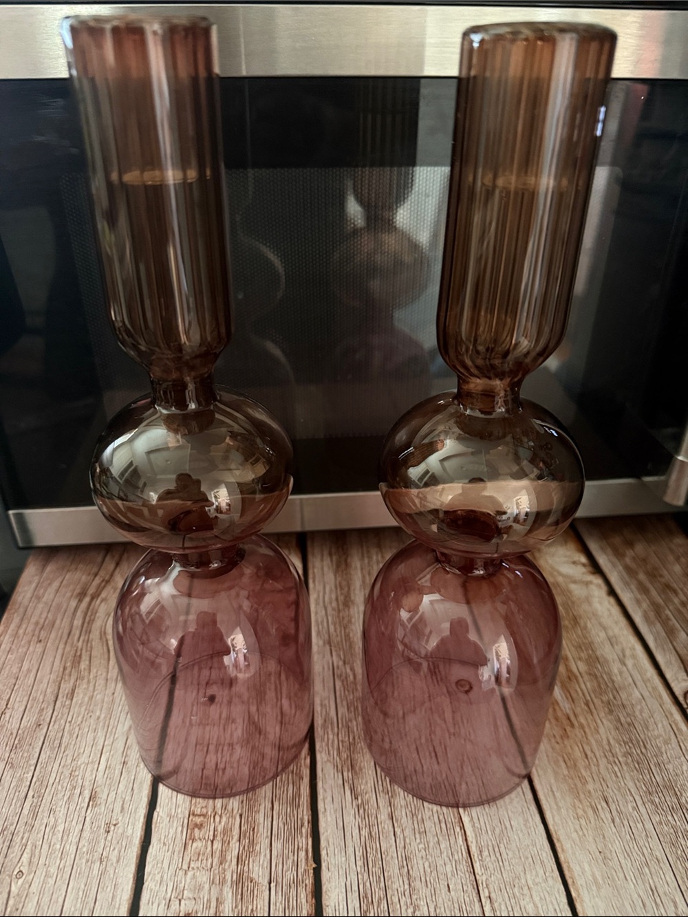 Glass Candle Holders 11”